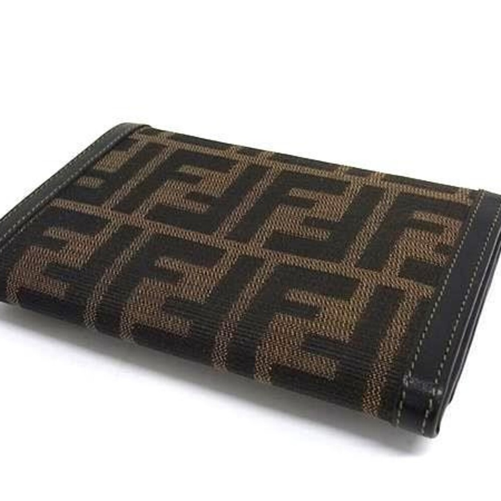 FENDI Zucca Tri-fold Wallet, Brown Canvas & Leather, 2556 01442 079, Women's. - Picture 2 of 8
